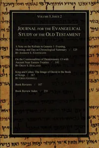 Journal for the Evangelical Study of the Old Testament, 5.2_cover