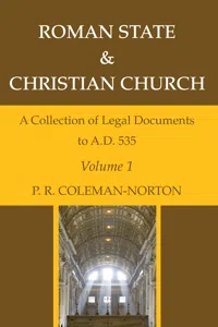 Roman State & Christian Church Volume 1_cover