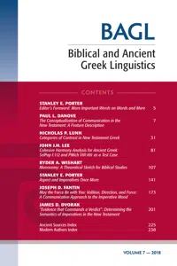 Biblical and Ancient Greek Linguistics, Volume 7_cover