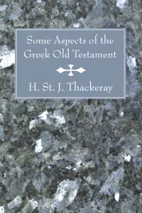Some Aspects of the Greek Old Testament_cover