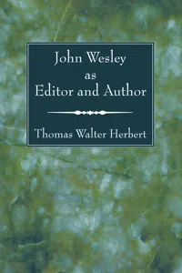 John Wesley as Editor and Author_cover