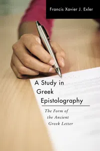 A Study in Greek Epistolography_cover