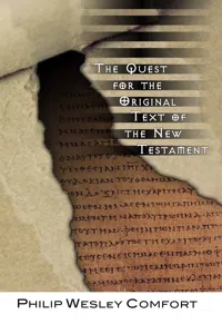 The Quest for the Original Text of the New Testament_cover