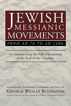 Jewish Messianic Movements from AD 70 to AD 1300