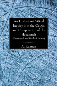 An Historico-Critical Inquiry into the Origin and Composition of the Hexateuch_cover