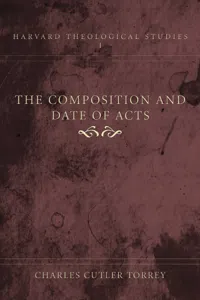 The Composition and Date of Acts_cover