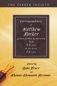 Correspondence of Matthew Parker, Archbishop of Canterbury_cover