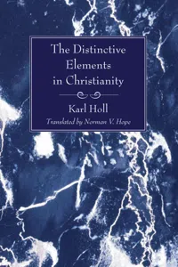 The Distinctive Elements in Christianity_cover