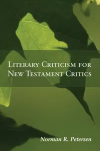 Literary Criticism for New Testament Critics_cover