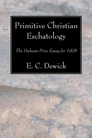 Primitive Christian Eschatology