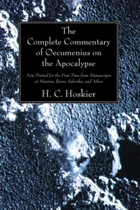 The Complete Commentary of Oecumenius on the Apocalypse_cover