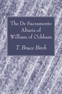The De Sacramento Altaris of William of Ockham_cover