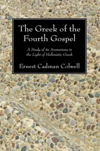 The Greek of the Fourth Gospel_cover