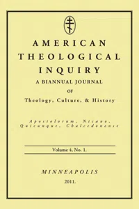 American Theological Inquiry, Volume Four, Issue One_cover