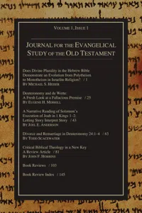 Journal for the Evangelical Study of the Old Testament, 1.1_cover