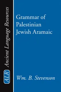 Grammar of Palestinian Jewish Aramaic_cover