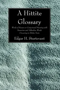 A Hittite Glossary_cover