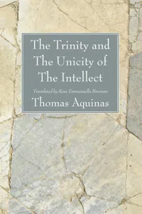 The Trinity and The Unicity of The Intellect_cover