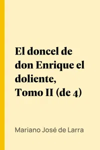 El doncel de don Enrique el doliente, Tomo I_cover