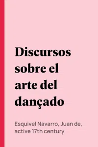 Discursos sobre el arte del dançado_cover