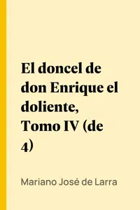 El doncel de don Enrique el doliente, Tomo I_cover