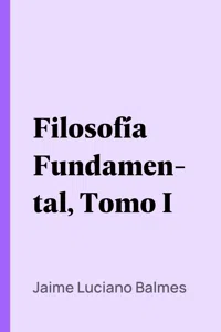 Filosofía Fundamental, Tomo I_cover