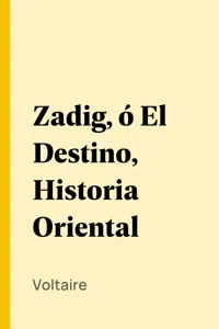 Zadig, ó El Destino, Historia Oriental_cover