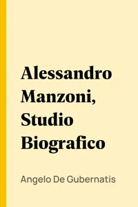 Alessandro Manzoni, Studio Biografico_cover