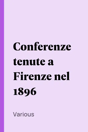 Conferenze tenute a Firenze nel 1896