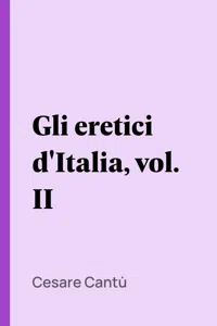 Gli eretici d'Italia, vol. II_cover