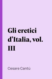 Gli eretici d'Italia, vol. III_cover