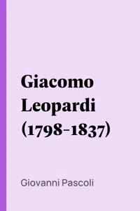 Giacomo Leopardi_cover