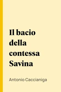 Il bacio della contessa Savina_cover