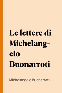 Le lettere di Michelangelo Buonarroti_cover