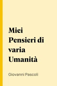 Miei Pensieri di varia Umanità_cover