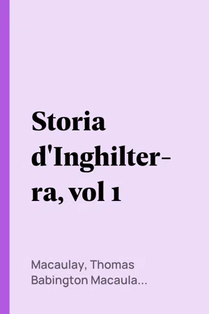 Storia d'Inghilterra, vol 1