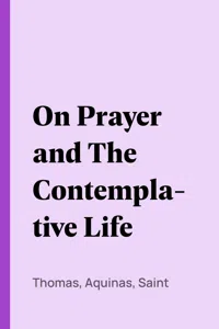 On Prayer and The Contemplative Life_cover