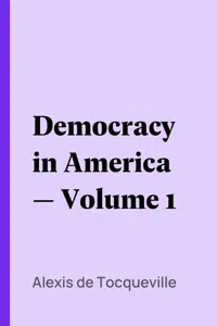 Democracy in America — Volume 1_cover