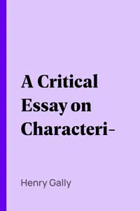 A Critical Essay on Characteristic-Writings_cover