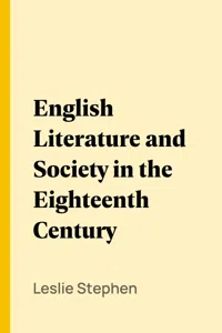 English Literature and Society in the Eighteenth Century_cover