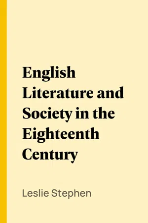 English Literature and Society in the Eighteenth Century