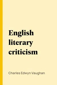 English literary criticism_cover