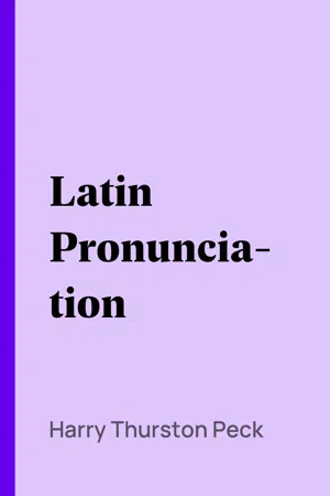 Latin Pronunciation