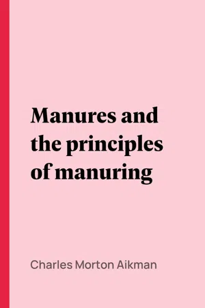 Manures and the principles of manuring