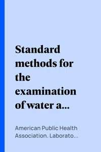 Standard methods for the examination of water and sewage_cover