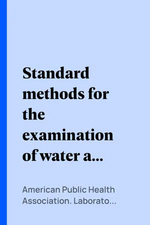 Standard methods for the examination of water and sewage