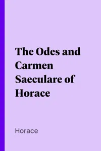 The Odes and Carmen Saeculare of Horace_cover