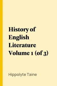 History of English Literature Volume 1_cover