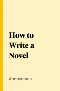 How to Write a Novel_cover