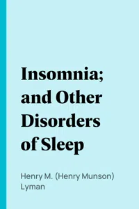 Insomnia; and Other Disorders of Sleep_cover